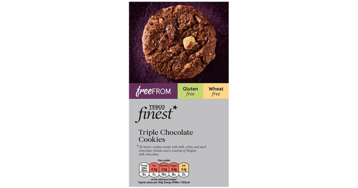 Tesco Finest Free From G Triple Chocolate Cookies Kolmen Suklaan