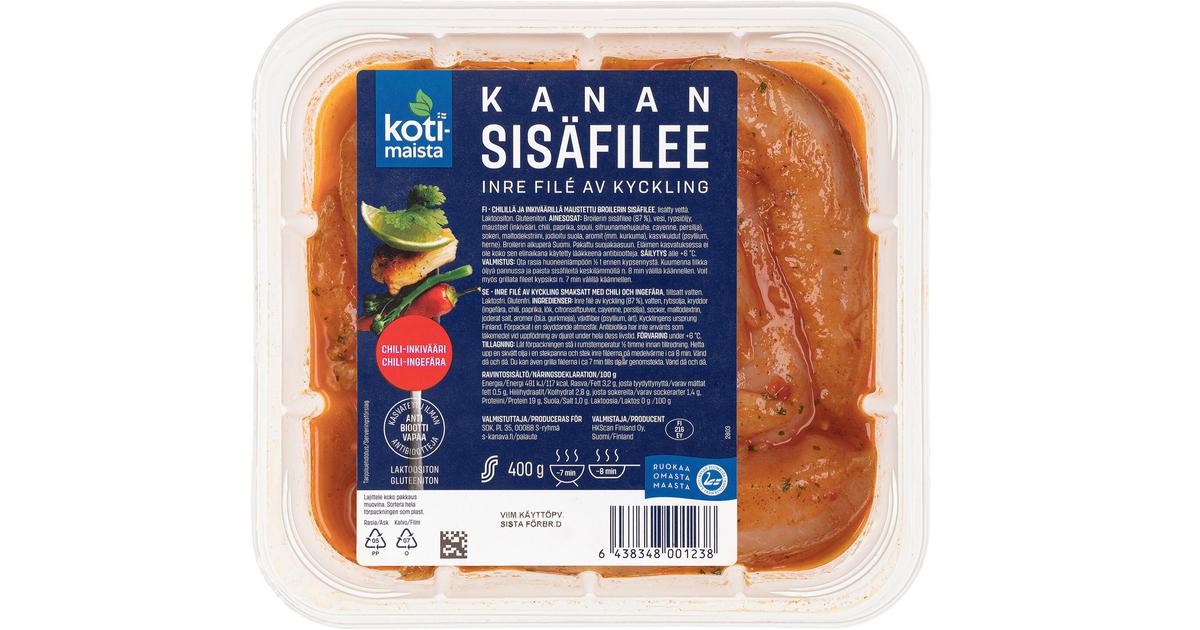 Kotimaista Kanan sisäfilee chili inkivääri 400 g S kaupat ruoan