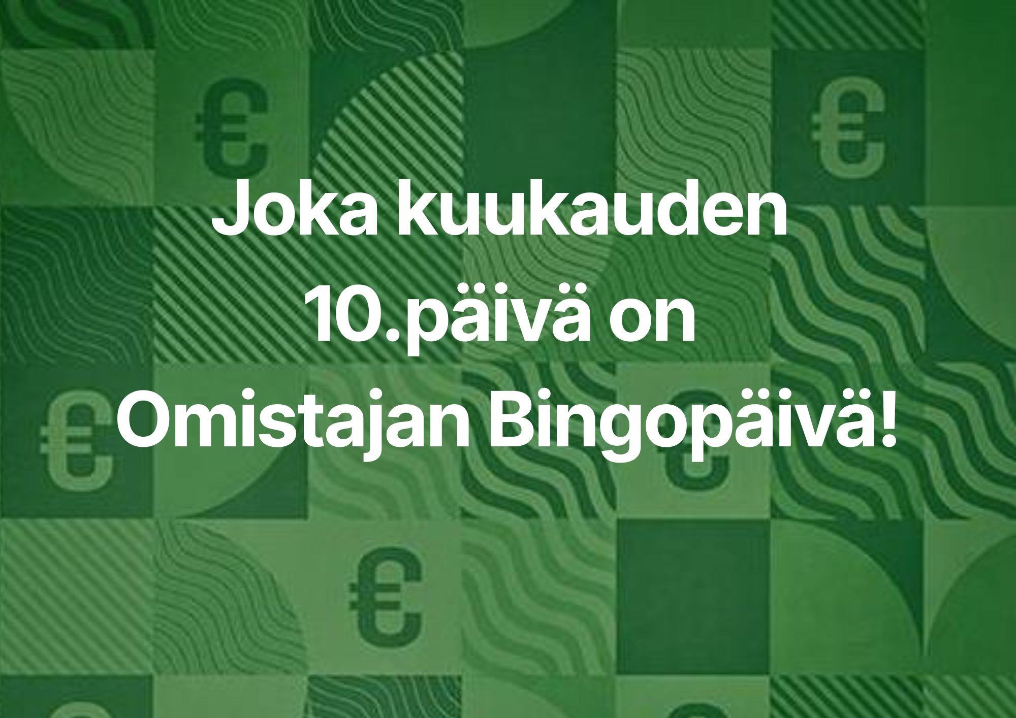 Joensuun Coffee Housen Tilipäiväbingo!