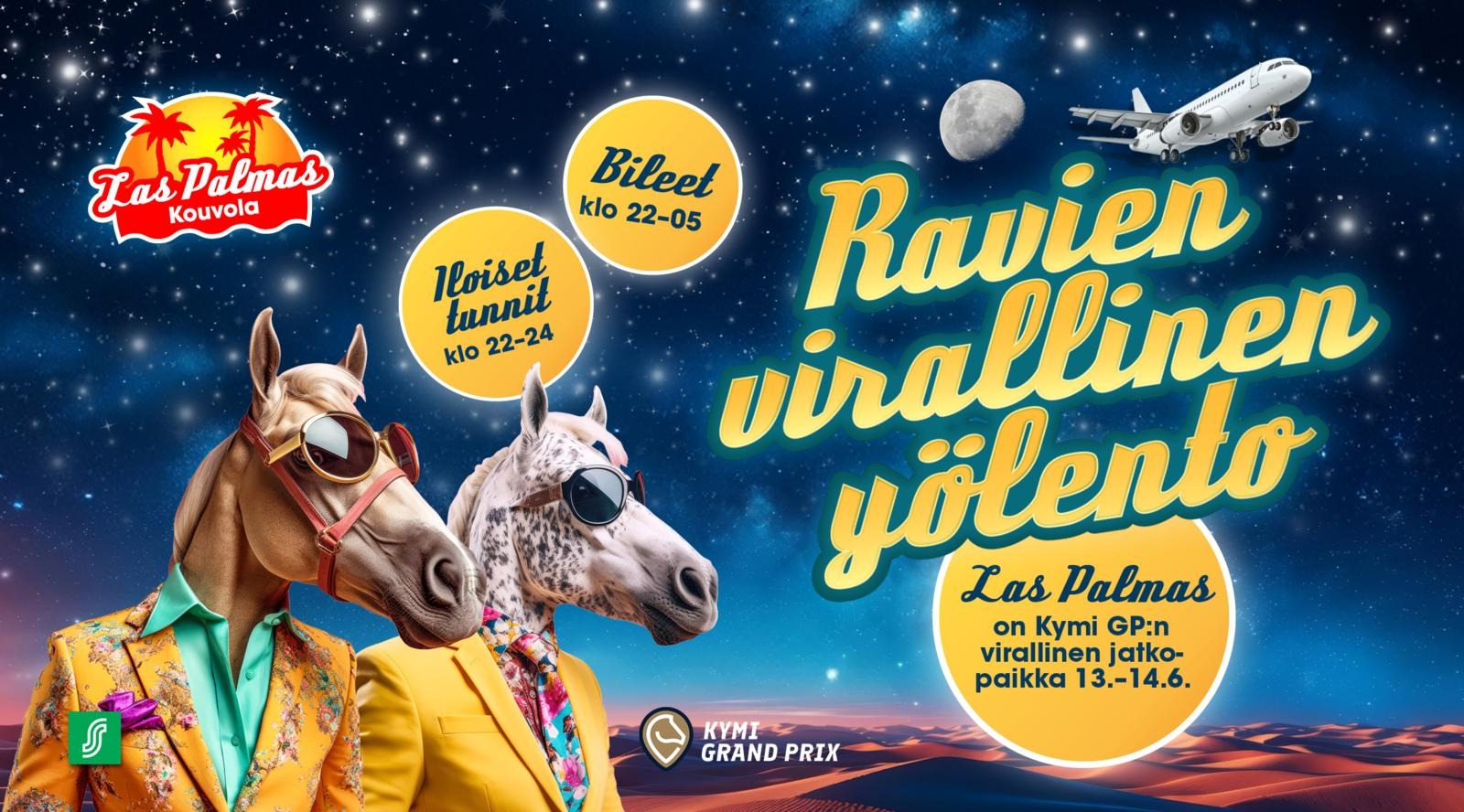 Kymi GP:n virallinen yölento Las Palmas Kouvolassa 13.–14.6.2025