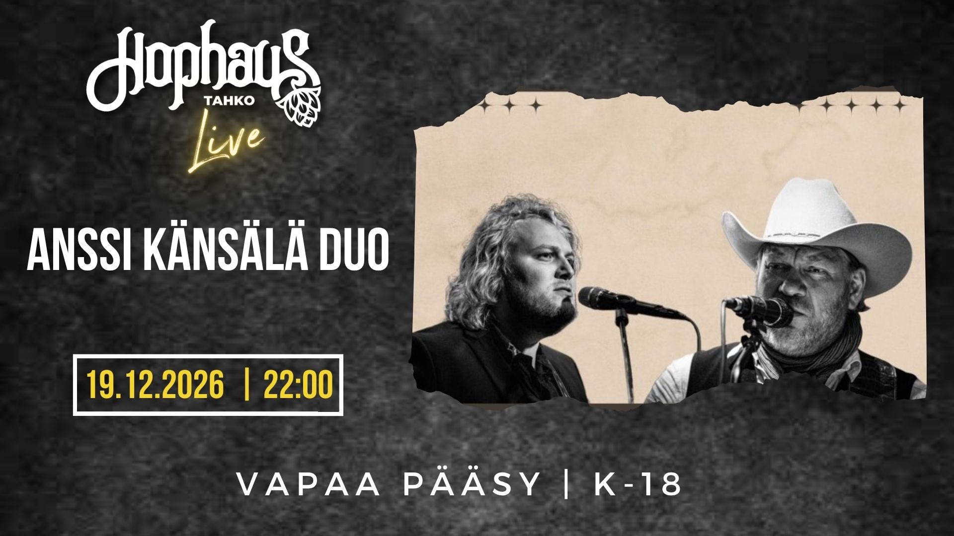HOPHAUS LIVE: ANSSI KÄNSÄLÄ DUO
