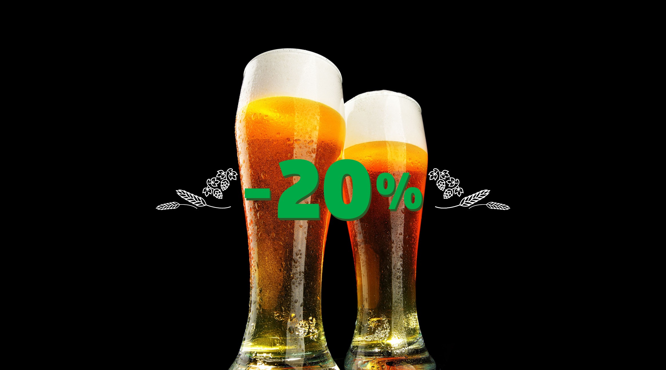 Draught beer, draught cider or wine -20%