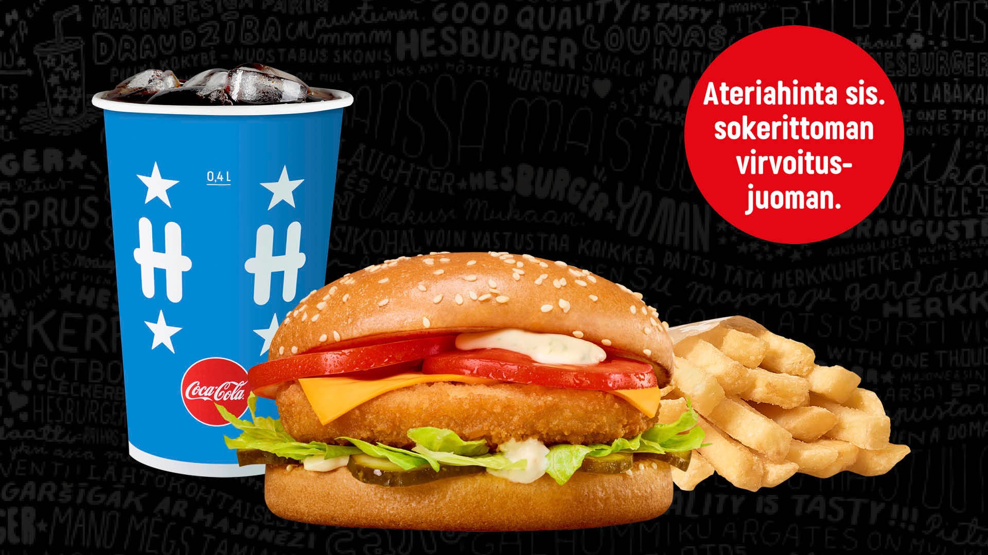 Hesburgerin elokuun bonusklubietu kana-ateria