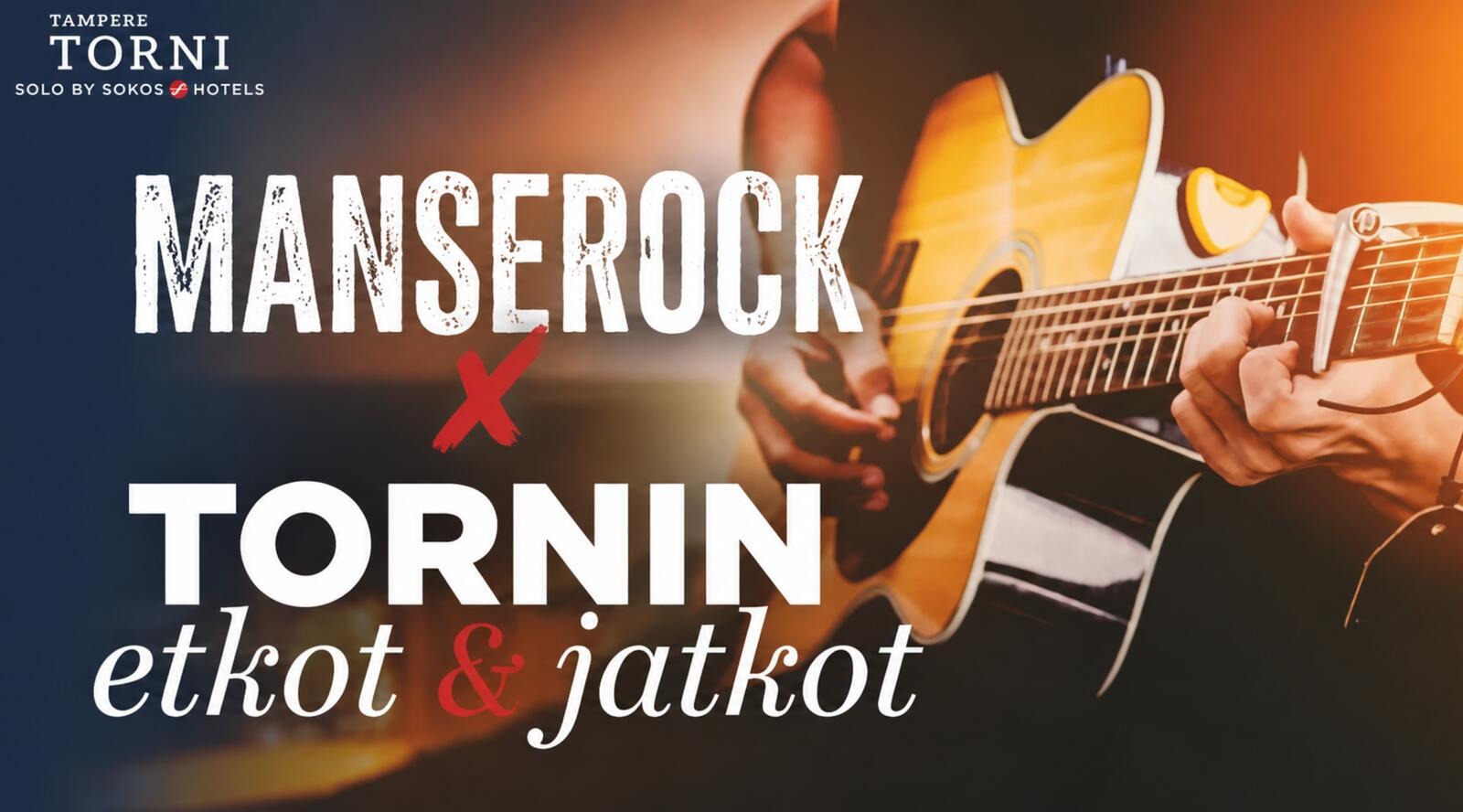Person spelar gul akustisk gitarr.