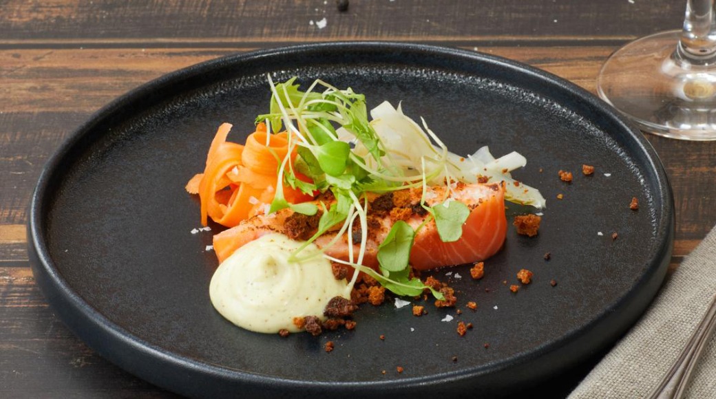 Sweet-cured salmon and dill mayonnaise