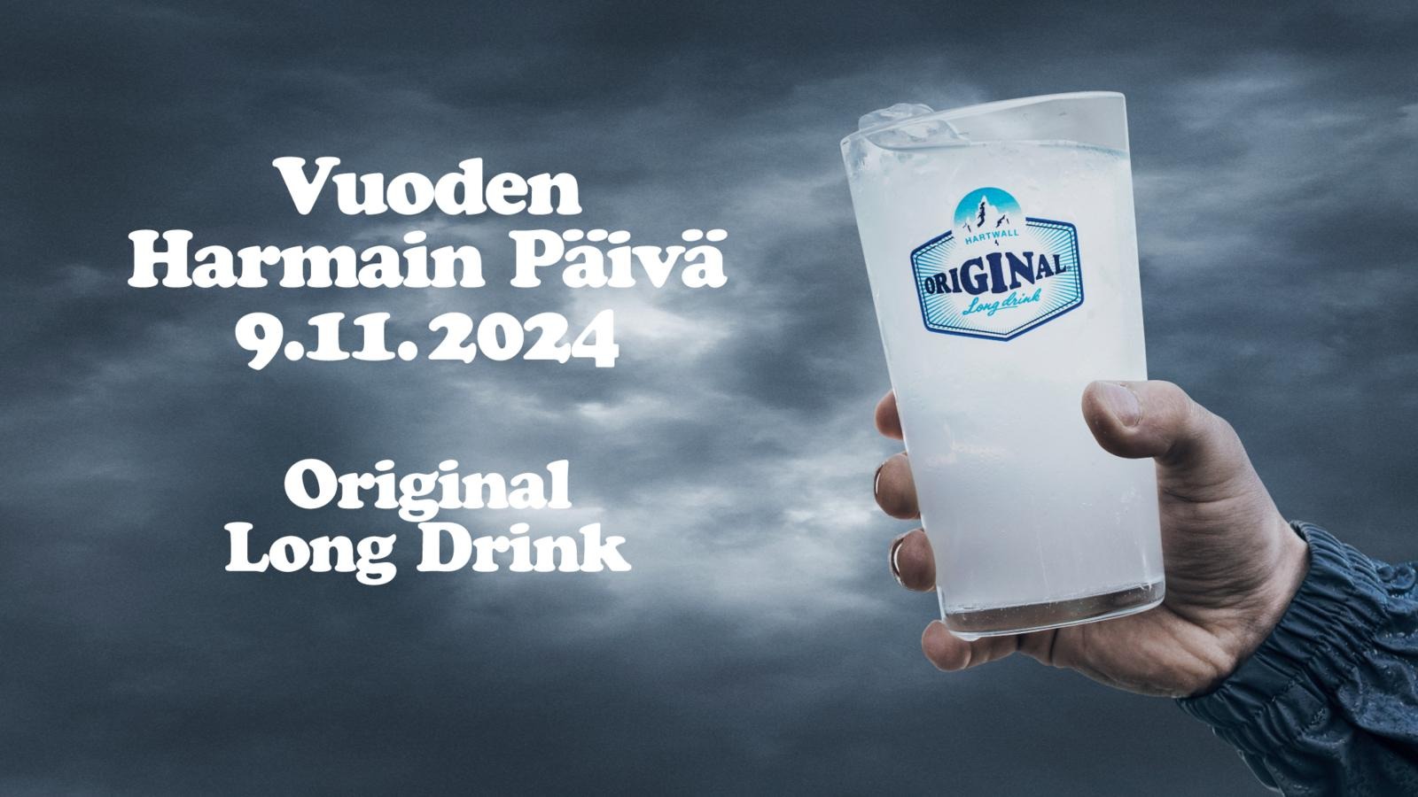 Harmaa taivas, raikas Hartwallin Original Long Drink. Vuoden harmain päivä 9.11.2024 .