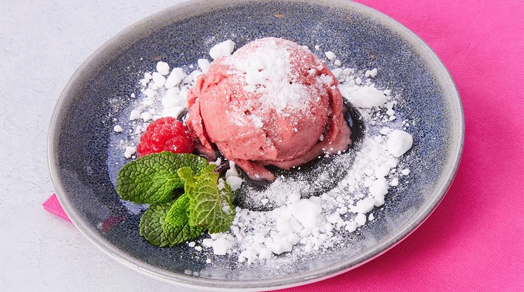 Liquorice and cherry sorbet