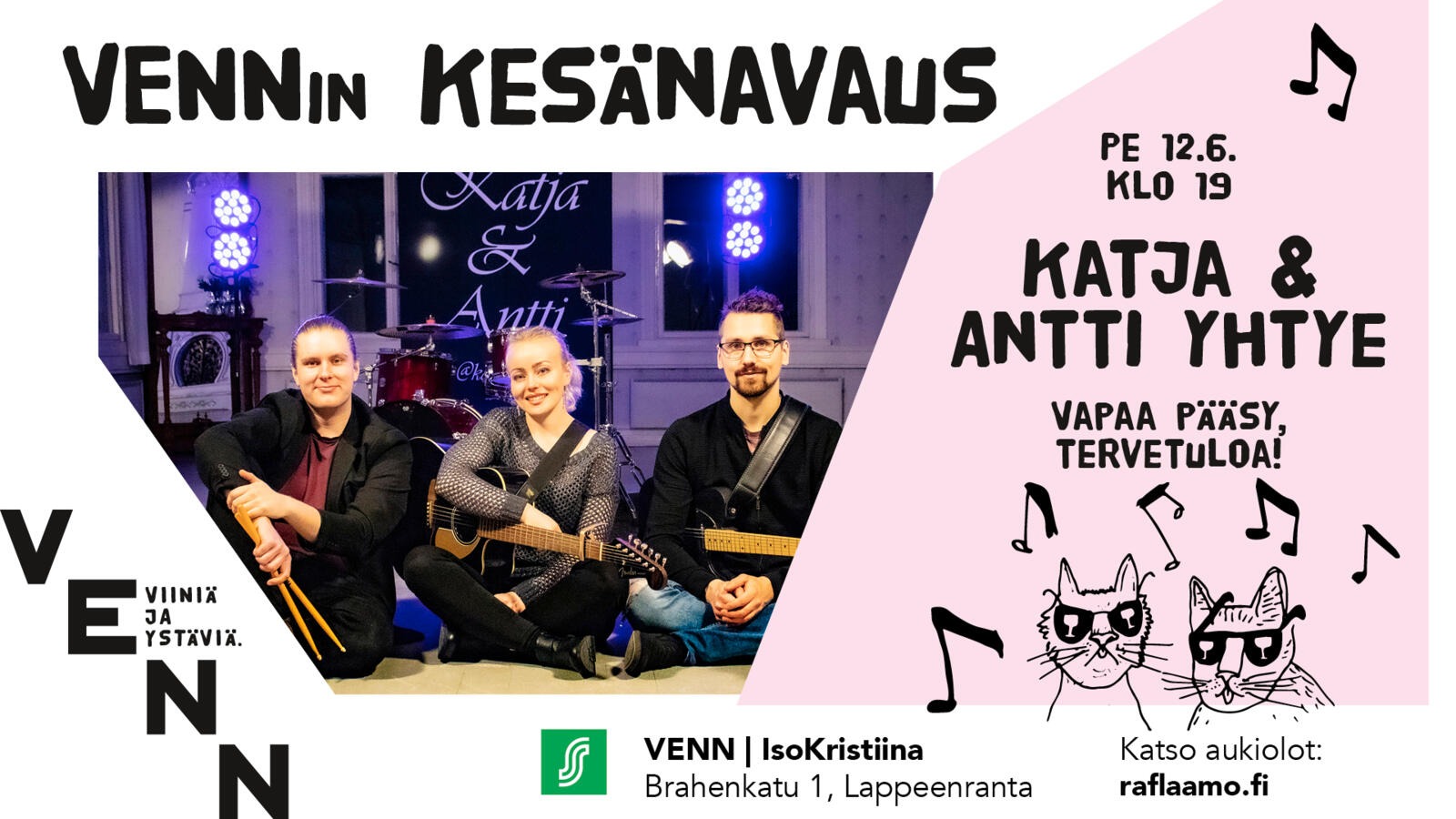 Livemusaa VENNissä Katja & Antti & VENNin kesänavaus