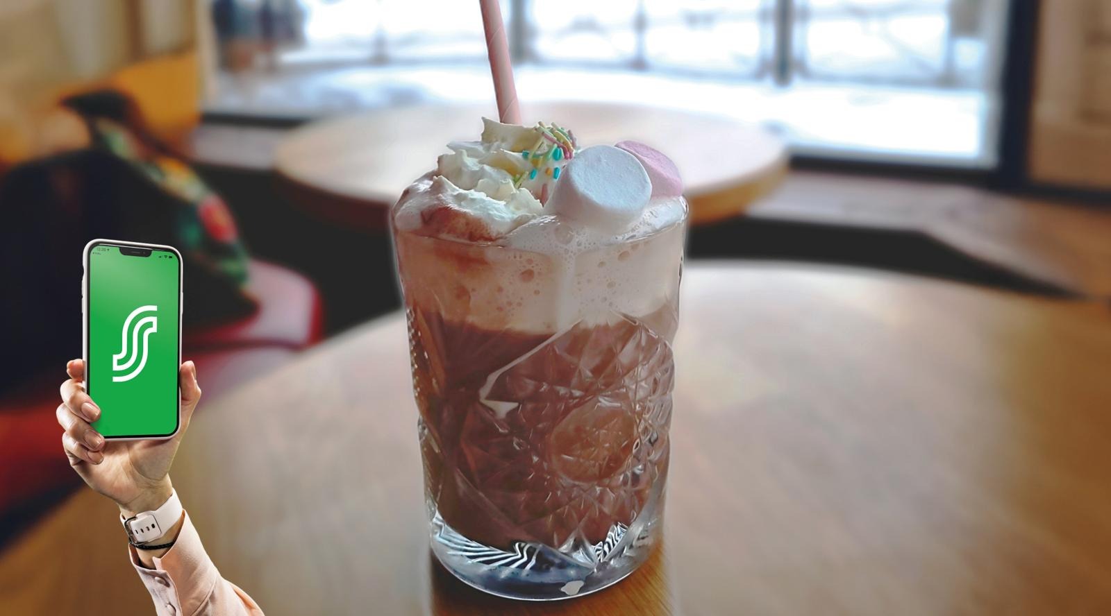 Terästetty kaakao Kokkolan Rossossa S-mobiiliedulla 8€ helmikuussa 2026.