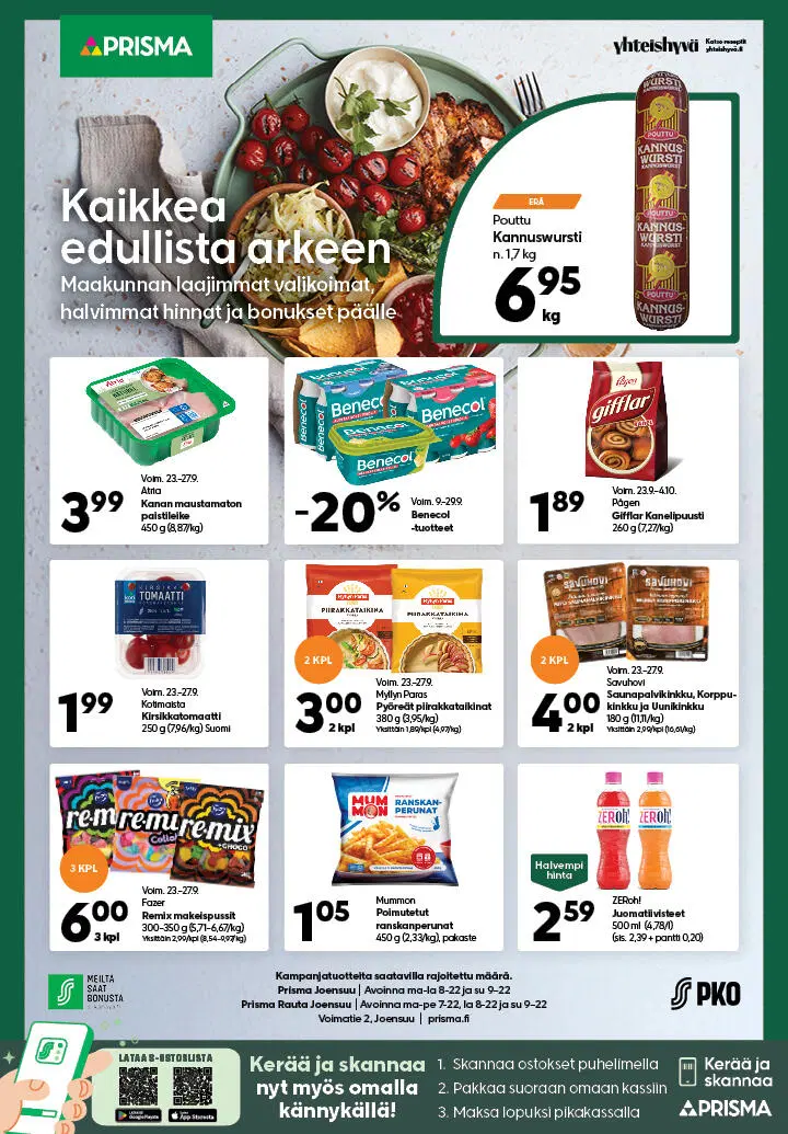 Prisma Joensuun lehti-ilmoitus Karjalaisessa torstaina 24.9.
