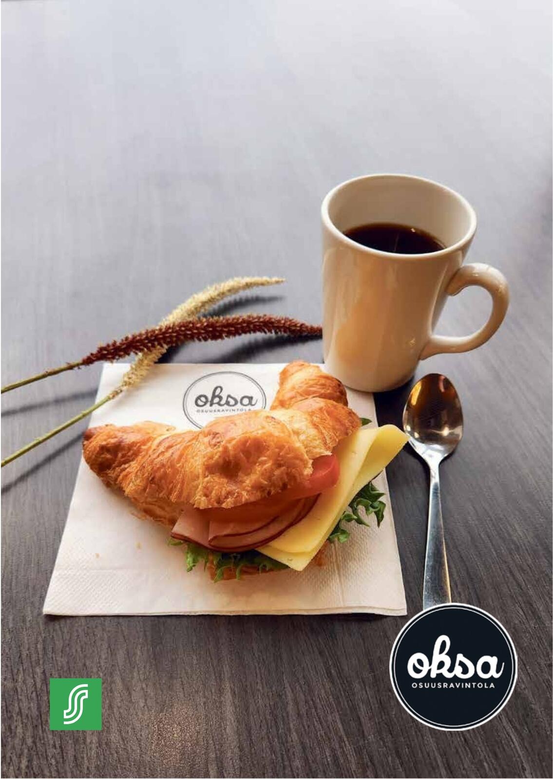 Oksasta koko lokakuun ajan runsas kinkku-juustocroissant ja kahvi edulliseen kimppahintaan 6,90€