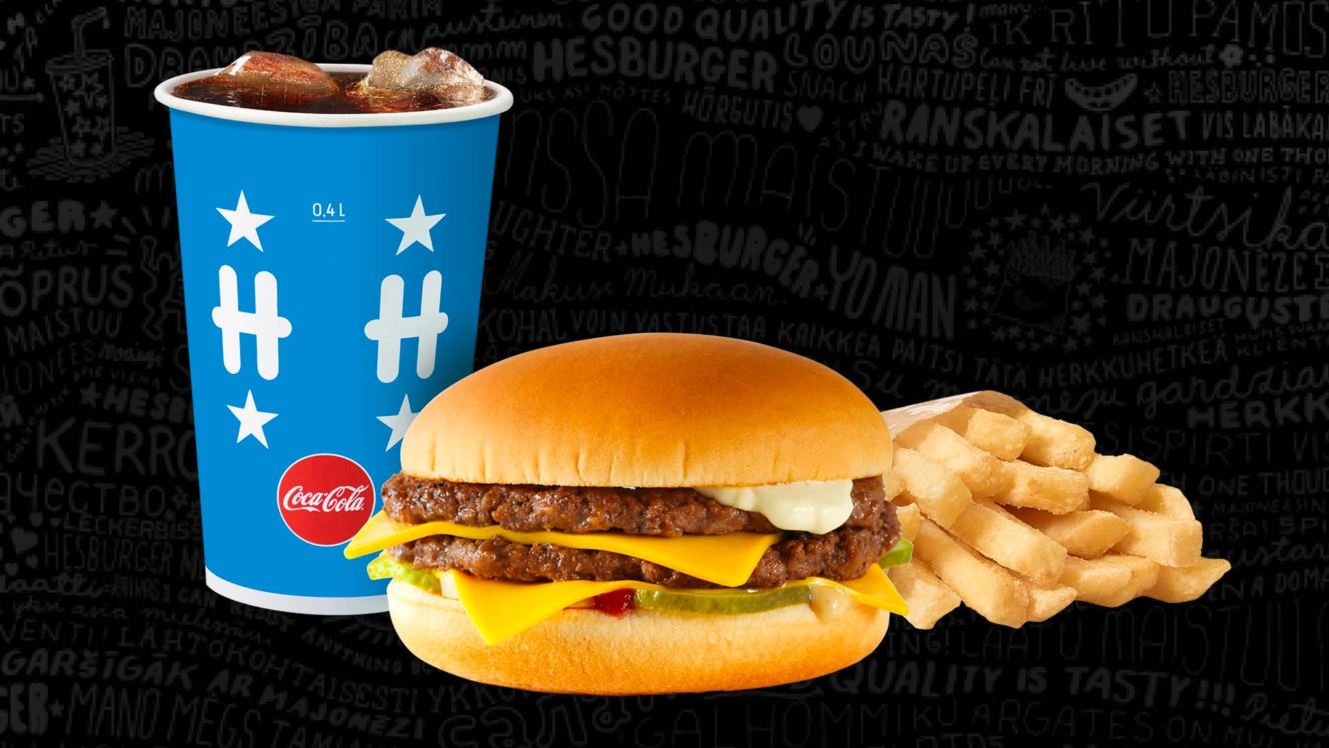 Tuplajuustoateria Hesburgerin marraskuun Bonusklubituotteena 7,95 €