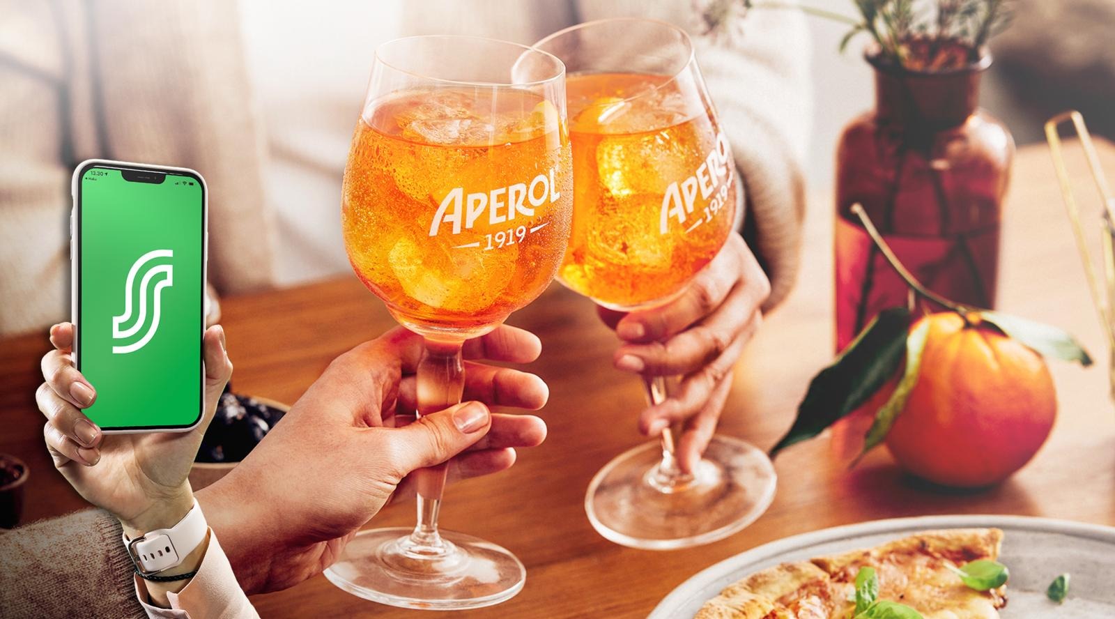 Aperol Spritz etuhintaan S-mobiilikupongilla Kokkolan Amarillossa kesä-heinäkuussa.