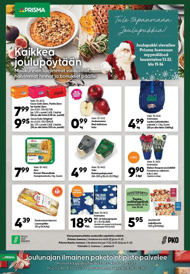 Prisma Joensuun lehti-ilmoitus Karjalaisessa torstaina 11.12.