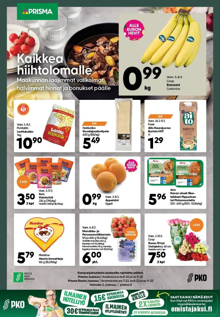 Prisma Joensuun lehti-ilmoitus Karjalaisessa torstaina 5.3.