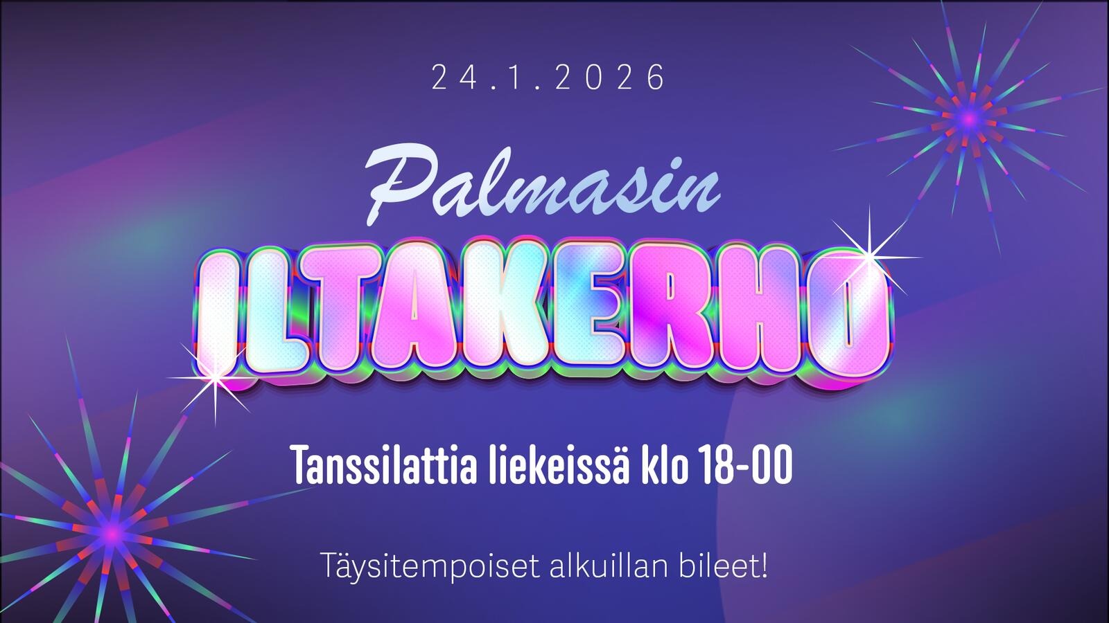 Palmasin Iltakerho - täysitempoiset alkuillan bileet