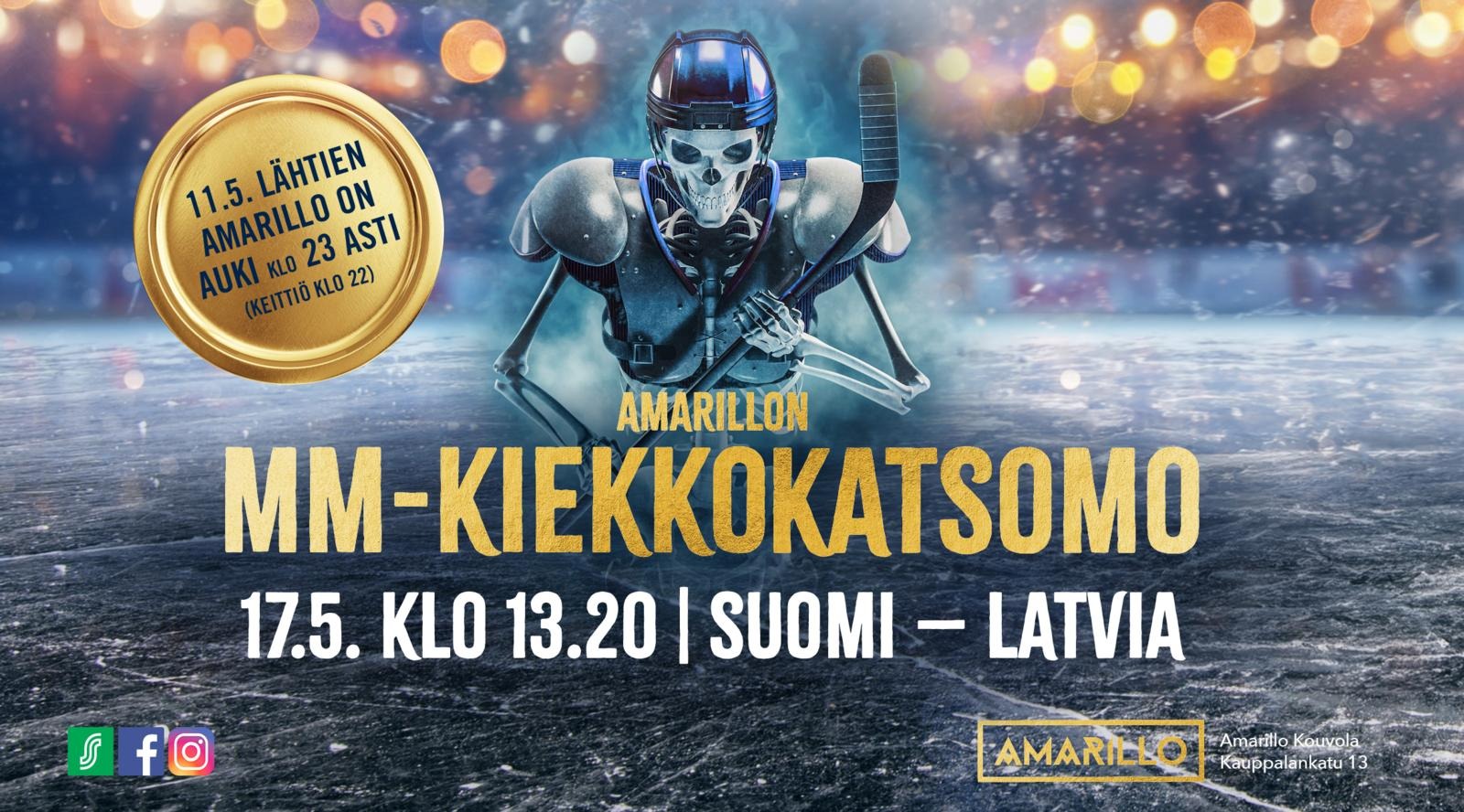 Amarillo Kouvolan MM-kiekkokatsomo | 17.5. klo 13.20 | Suomi – Latvia