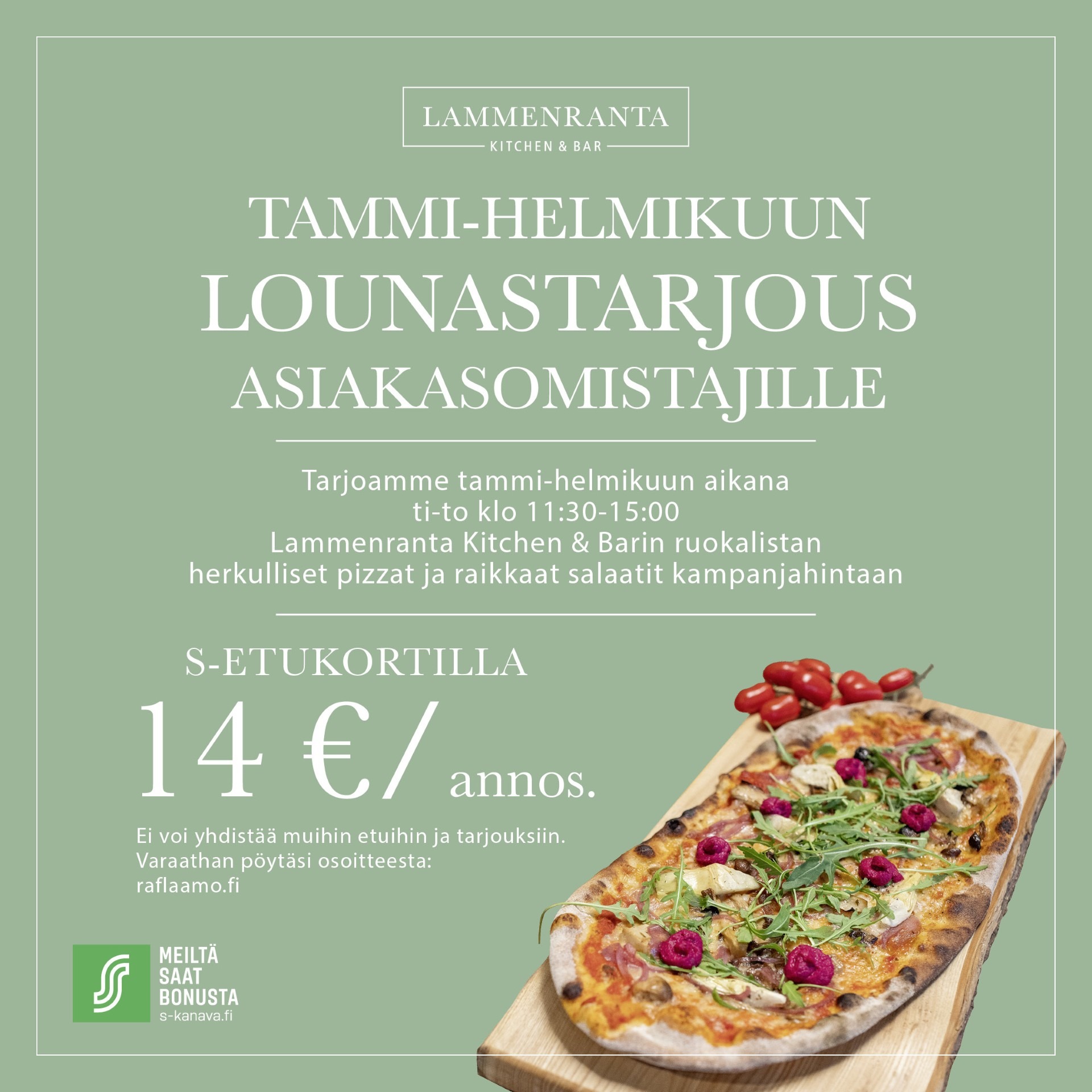 Tammi-helmikuun lounastarjous asiakasomistajille