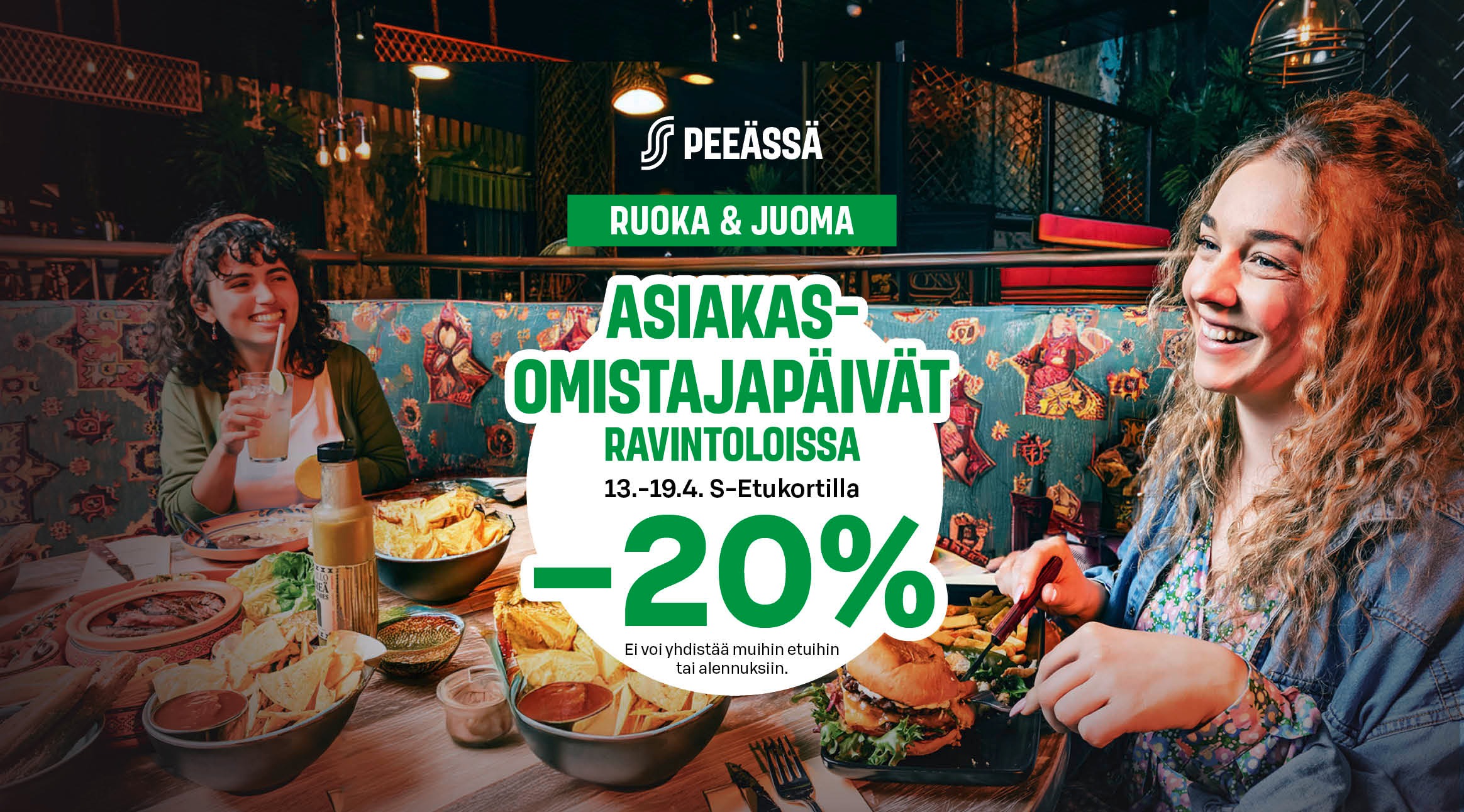 Asiakasomistajapäivät PeeÄssän ravintoloissa 13.-19.4.
