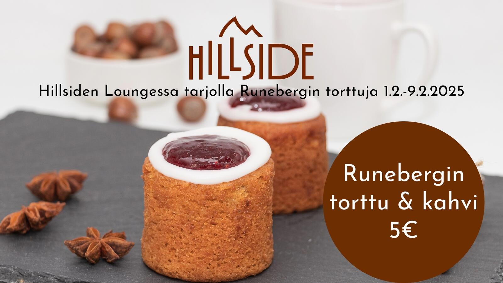 Runebergin torttu ja kahvi 5€