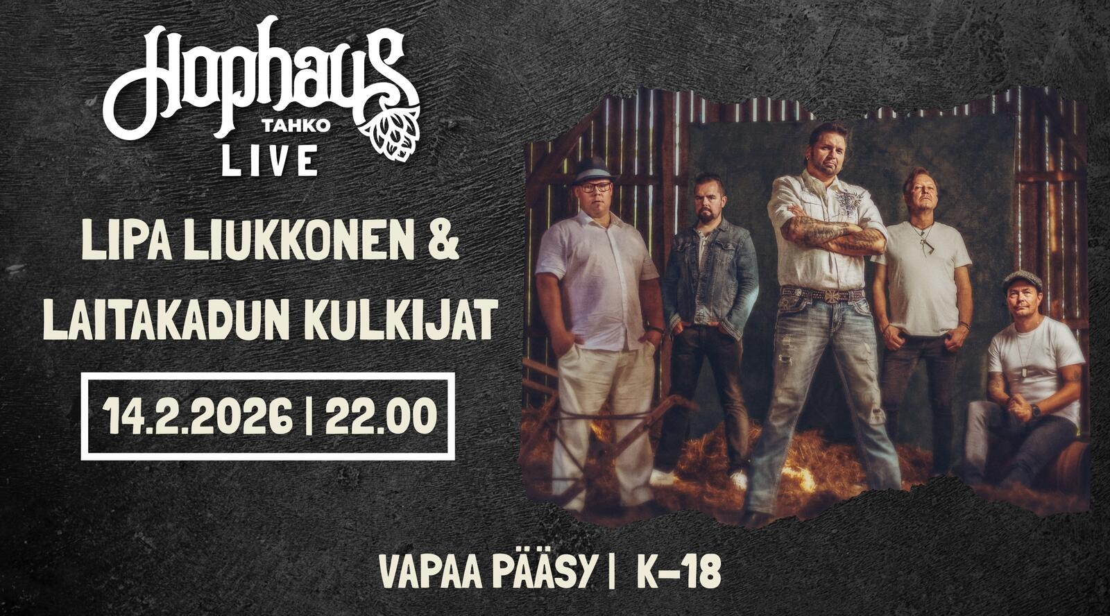 HOPHAUS LIVE: LIPA LIUKKONEN & LAITAKADUN KULKIJAT