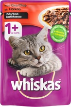 Whiskas 1+ Härkää Kastikkeessa 100G (3065890142497)