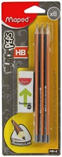 Maped Blackpeps Lyijykynät 6Kpl Hb+1 Kumi Kp (3154148500179)