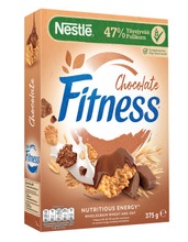 Nestlé Fitness 375G Chocolate Täysjyvävehnä-Kaura-Riisimuroja Suklaalla Sekä Vitamiineilla Ja Mineraaleilla