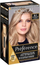 L'oréal Paris Préférence Infinia 8.1 Copenhagen Light Ash Blonde Luonnonvaalea Tuhka Kestoväri 1Kpl (3600520811215)