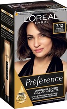 L'oréal Paris Préférence 3.12 Toronto Intense Cool Dark Brown Viileä Tummanruksa Kestoväri 1Kpl (3600522769187)