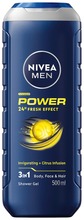 Nivea Men 500Ml Power Refresh Shower Gel - Body, Face & Hair -Suihkugeeli (4005808782079)
