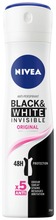 Nivea 150Ml Black & White Invisible Original Deo Spray -Antiperspirantti (4005900489517)