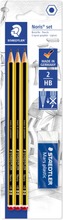 Staedtler Noris Lyijykynäsetti Hb 3Kpl + Pyyhekumi (4007817120149)