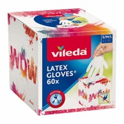 Vileda Latex Gloves 60X Lateksikertakäyttökäsine S/M/L (4023103216532)