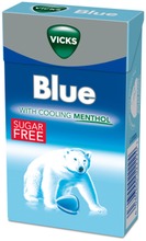 Vicks Blue Sokeriton Kurkkupastilli Jossa Mentholia  40G (4030300022224)