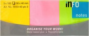 Info Notes Viestilappu 40X50mm 3X100 Kpl Neon (4044355777770)