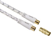 Hama Antennijohto 120Db 1,5M Coax Uros - Coax Naaras Kullattu, Valkoinen (4047443252883)