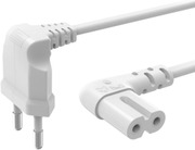 Hama Laitevirtajohto Kulmalla 3M Euro-Plug - 2-Pin-Socket, Valkoinen (4047443303646)