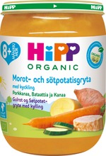 Hipp 190G Luomu Porkkanaa, Bataattia Ja Kanaa 8 Kk (4062300228856)