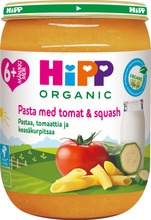 Hipp 190G Luomu Pastaa, Tomaattia Ja Kesäkurpitsaa 6Kk (4062300322523)