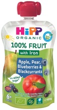 Hipp Hippis 100G Luomu Smoothie Omena Päärynä Marjat Ja Rautaa 6Kk (4062300388536)