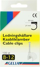Gelia Johtokiinnike 8-12Mm 100Kpl Valkoinen (4740104000204)