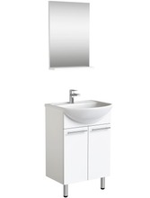 Indoor 3In1 Kylpyhuonekalustesetti, Sisältää Allaskaapiston Ovilla, Posliinialtaan Ja Peilin Hyllytasolla (4779038191450)