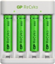 Gp Recyko Akkulaturi Usb E411, Sisältää  4Kpl Aaa Nimh 850Mah Akkuja (4891199198557)
