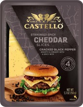 Castello Burger Cheddar Maustettu Juustoviipaleet Mustapippuri 150G (5000246727612)