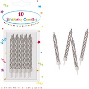 Silver Spiral B-Day Candles With Holders (5201184891742)