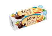 Delisana Sokeriton Pehmeä Leivoskeksi Appelsiini 140G Appelsiinimakuisella Hyytelöllä (50%) Suklaassa (15%) (5902425080764)