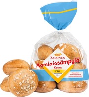 Perheleipuri Salonen Aamiaissämpylä Kaura 7/420G Vehnä-Kaurasämpylä, Halkaistu (6405506124016)