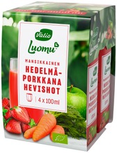 Valio Luomu Mansikkainen Hedelmä-Porkkana Shot 4 X 100 Ml (6408430670031)