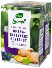 Valio Luomu Mustikkainen Omena-Inkivääri Shot 4 X 100 Ml (6408430670048)